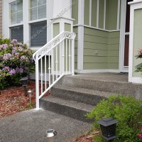 Custom Ornamental Porch Railing designed, built, and shipped to our customer in Bonney Lake, WA.