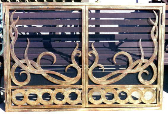 Custom Wrought Iron Fireplace Screen (FP-07)