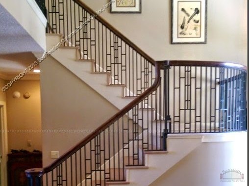 Contemporary Wrought Iron Stair Railing (SR-131)
