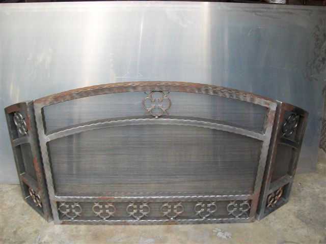 Custom Wrought Iron Fireplace Screen (FP-05)