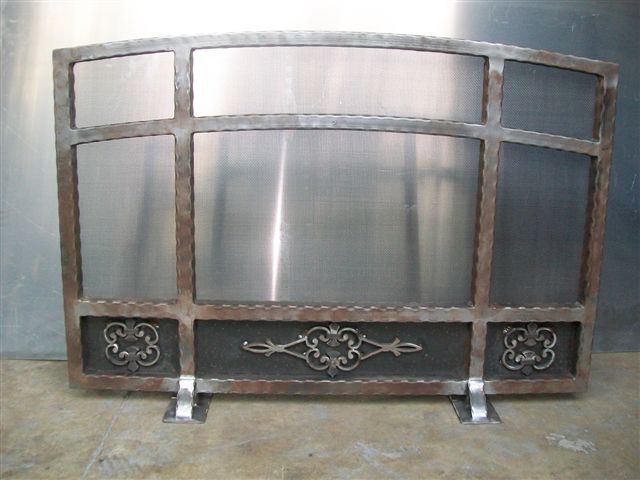 Custom Wrought Iron Fireplace Screen (FP-06)